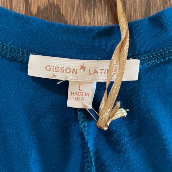 GIBSON LATIMER COLD SHOULDER LONG SLEEVE ASYMMETRICAL-STRETCH TUNIC SZ large - Picture 8 of 9